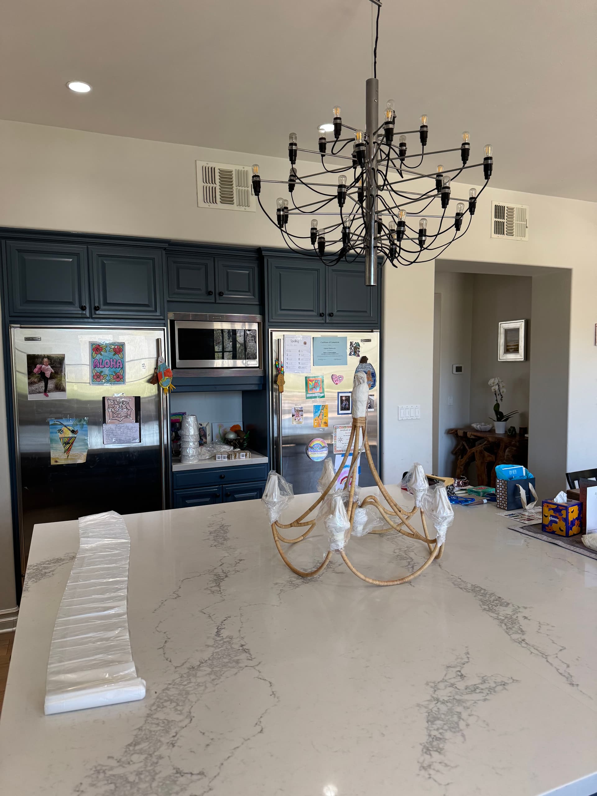 Gallery photos for New Chandelier Install Changes the Whole Feel of a Kitchen: Image #1