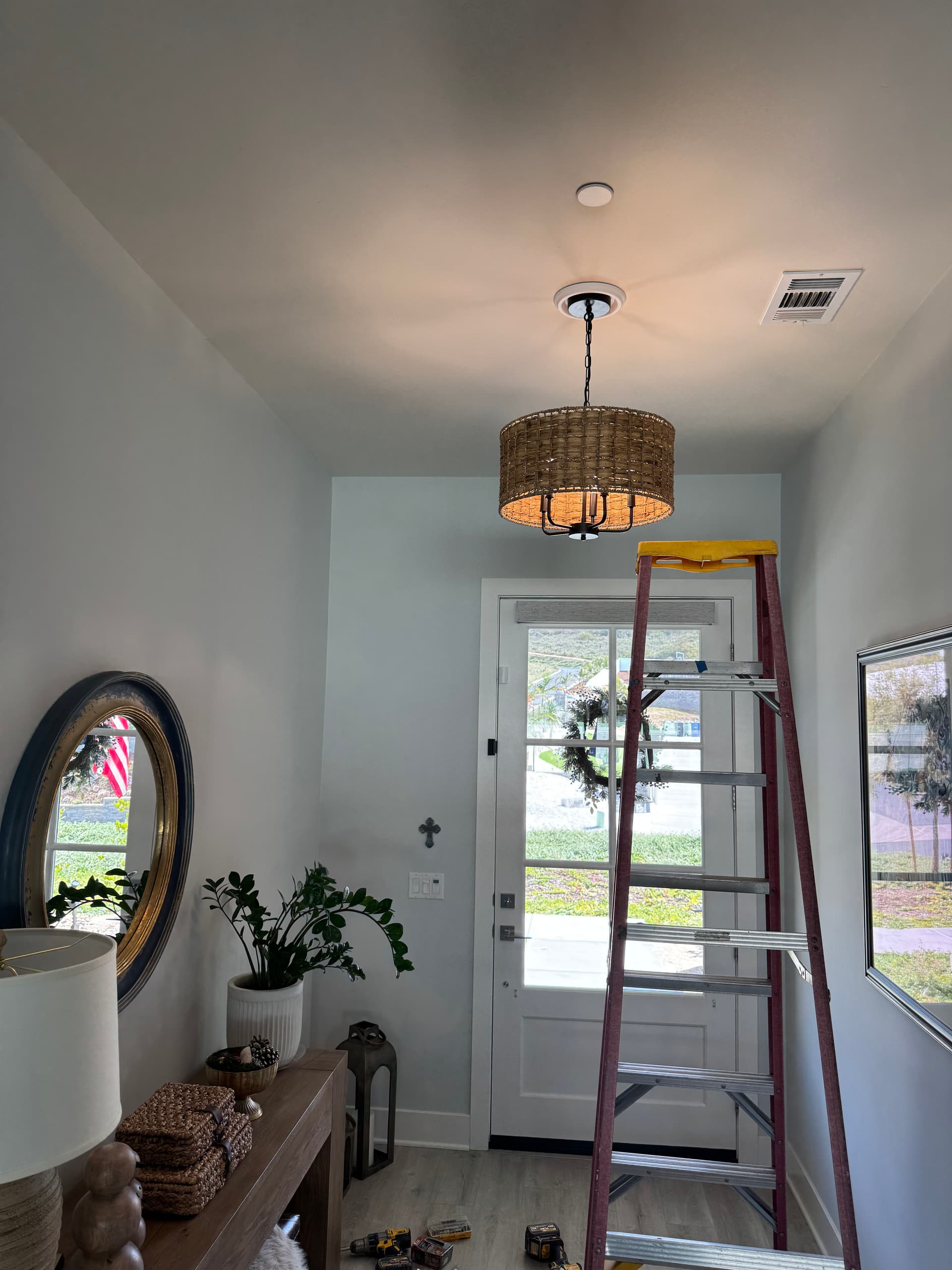 Wicker Light Fixtures Enhance Modern Coastal Interiors