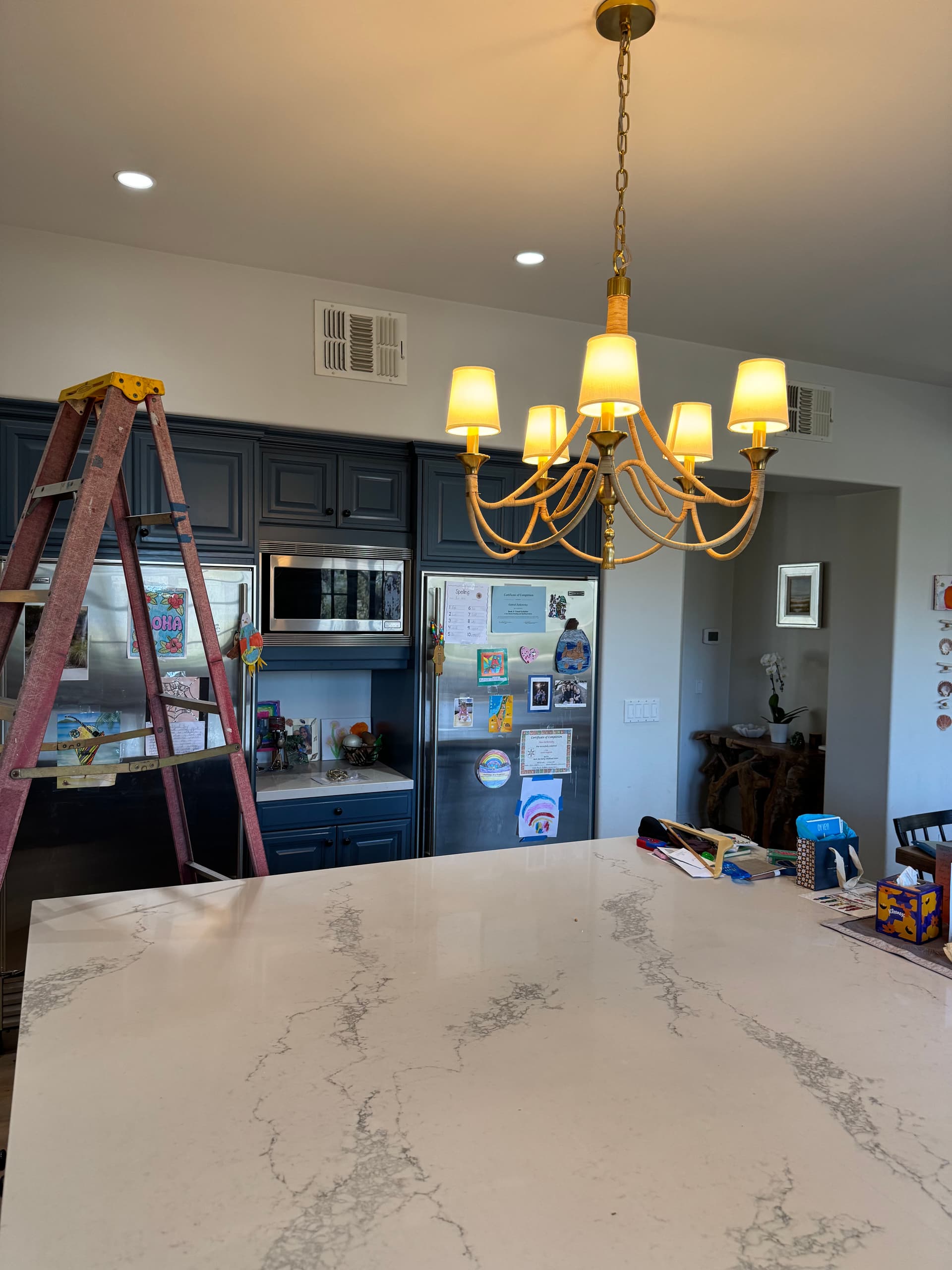 New Chandelier Install Changes the Whole Feel of a Kitchen image