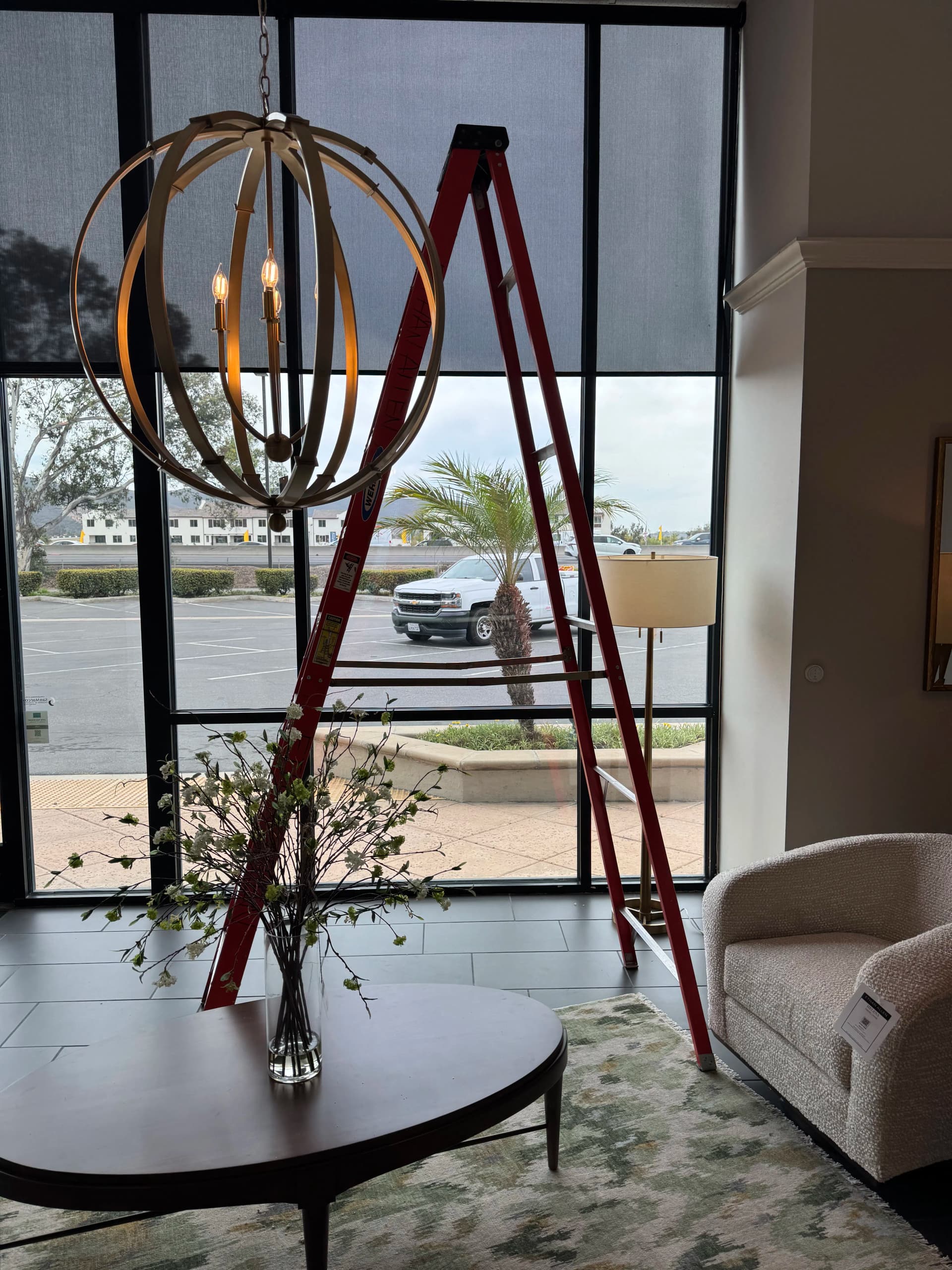 Gallery photos for Chandelier Install at the Ethan Allen Showroom in San Marcos: Image #4