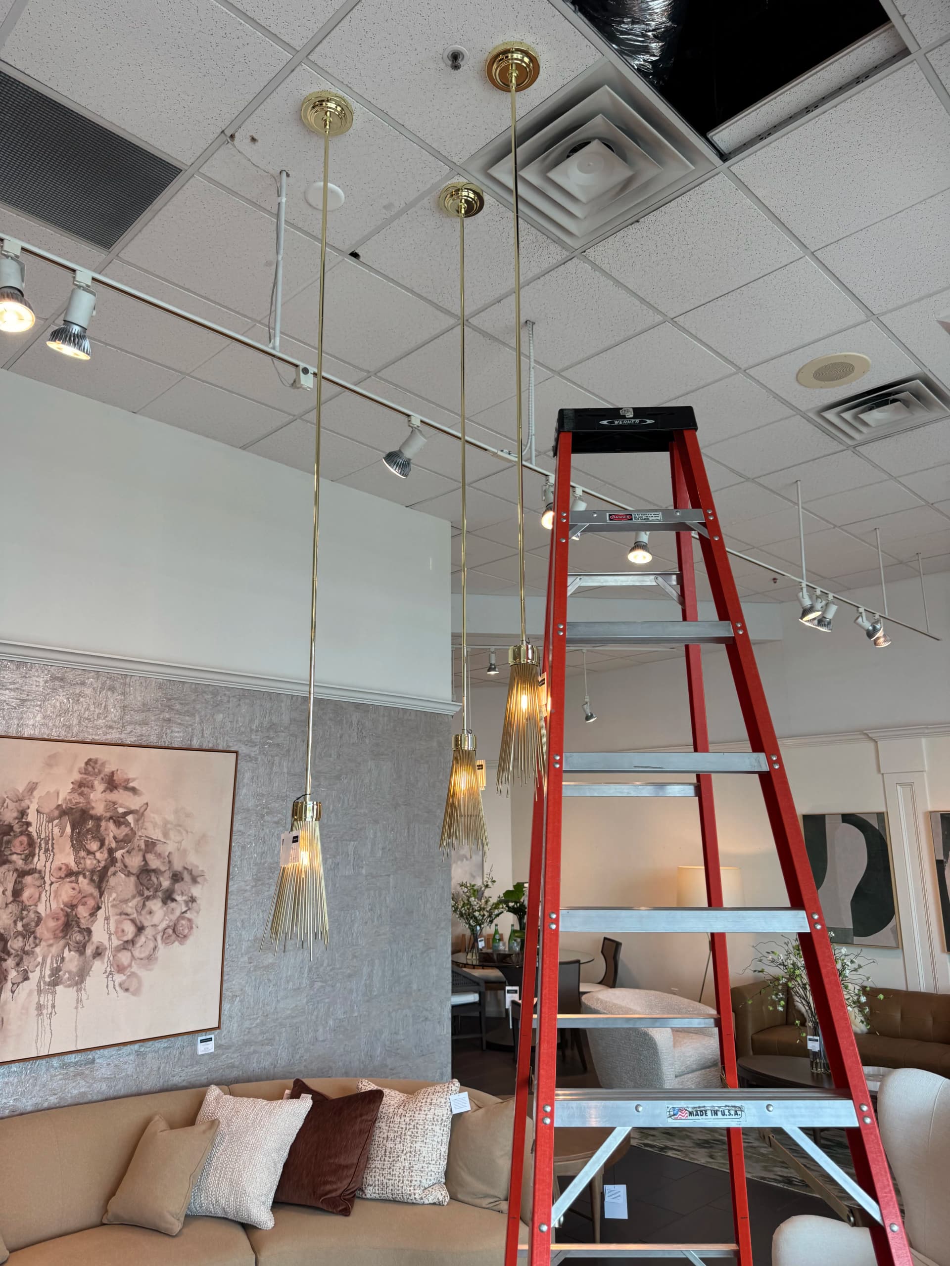 Gallery photos for Chandelier Install at the Ethan Allen Showroom in San Marcos: Image #2