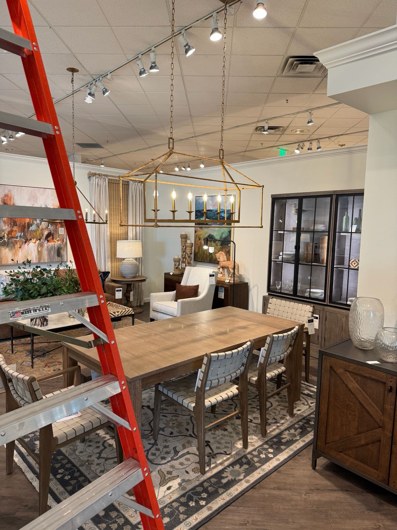 Chandelier Transformation at Ethan Allen in San Marcos
