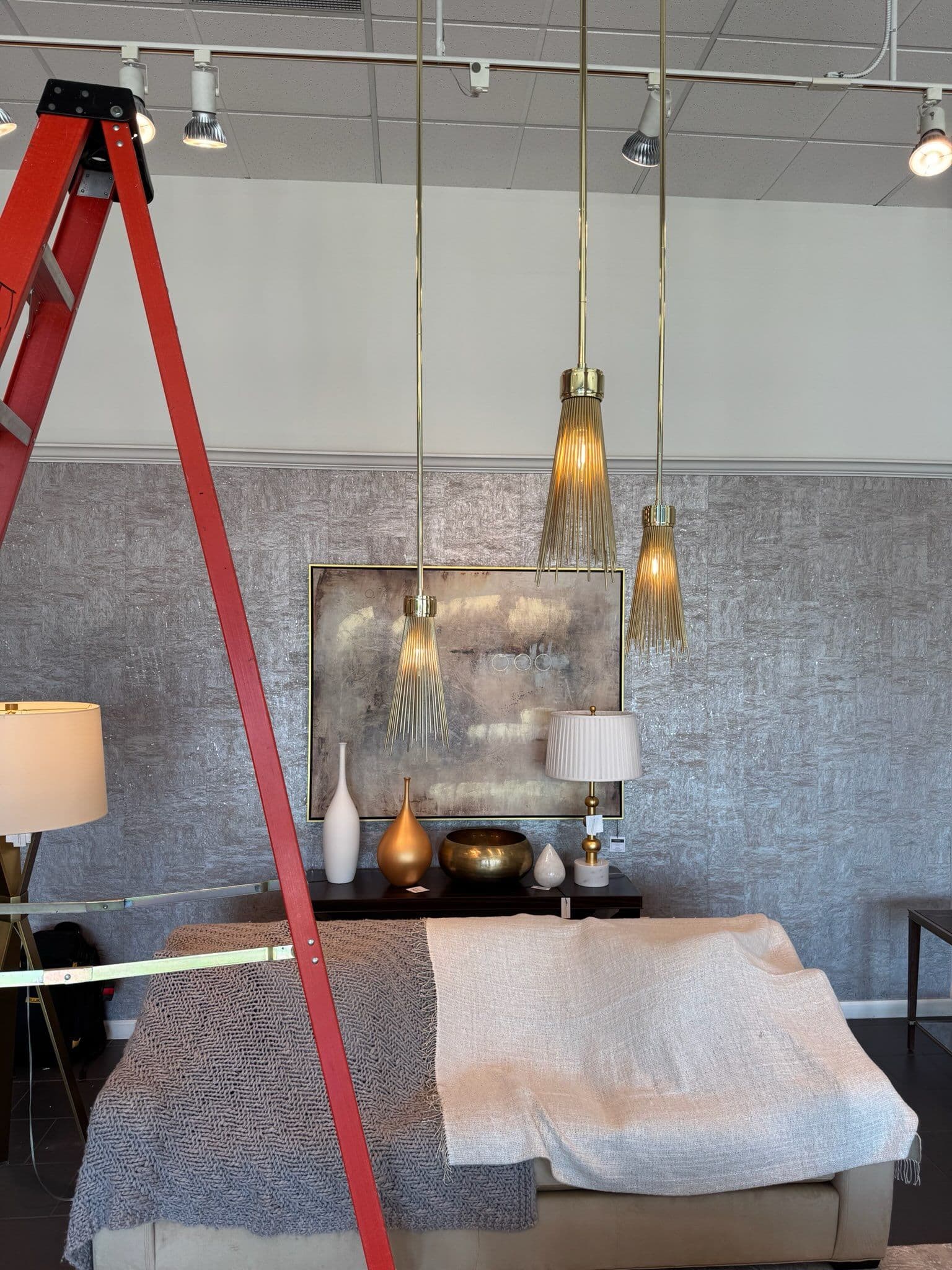 Stunning Pendant Lights Installed at Stylish Showroom image